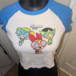 NWT Powerpuff Girls Retro Style Crop Top Misses Jrs Size XS
